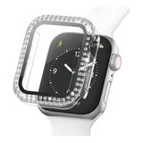 Apple Watch (44mm) Hard Plastic Case w. Built-in Screen Protector - Transparent & Rhinestones