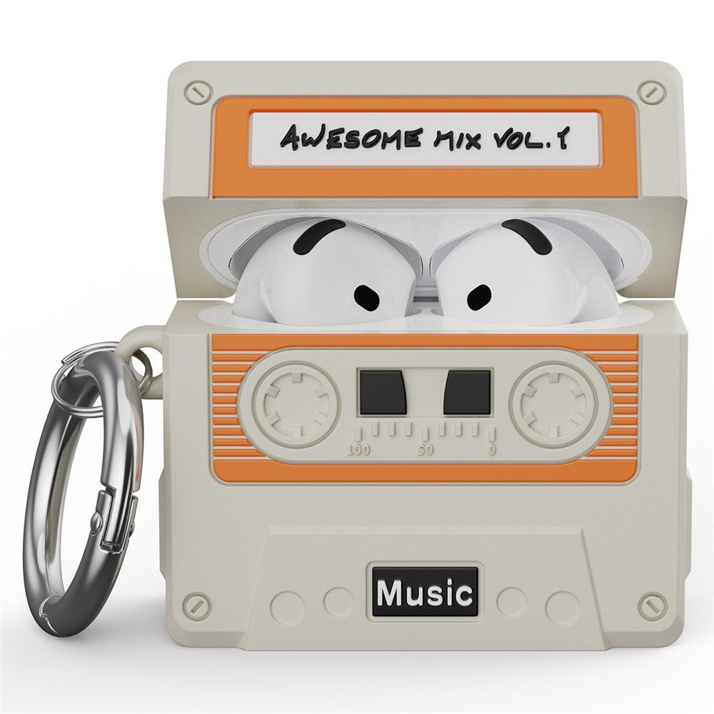 Apple AirPods (4th Gen.) Silicone Case with Cassette Tape Design - Beige
