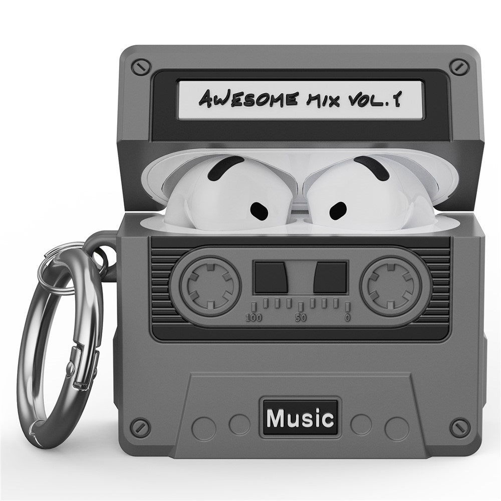 Apple AirPods (4th Gen.) Silicone Case with Cassette Tape Design - Grey