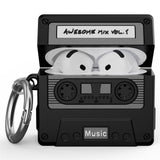 Apple AirPods (4th Gen.) Silicone Case with Cassette Tape Design - Black