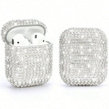 Apple AirPods (1st & 2nd Gen.) Hard Plastic Case with Rhinestone - Silver