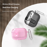 Apple AirPods Pro (3rd gen.) Hybrid Plastic Case with Carabiner - Transparent / Black