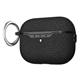 Apple AirPods Pro 2nd Gen (2022) Plastic Case with Leather Texture and Keyring - Black