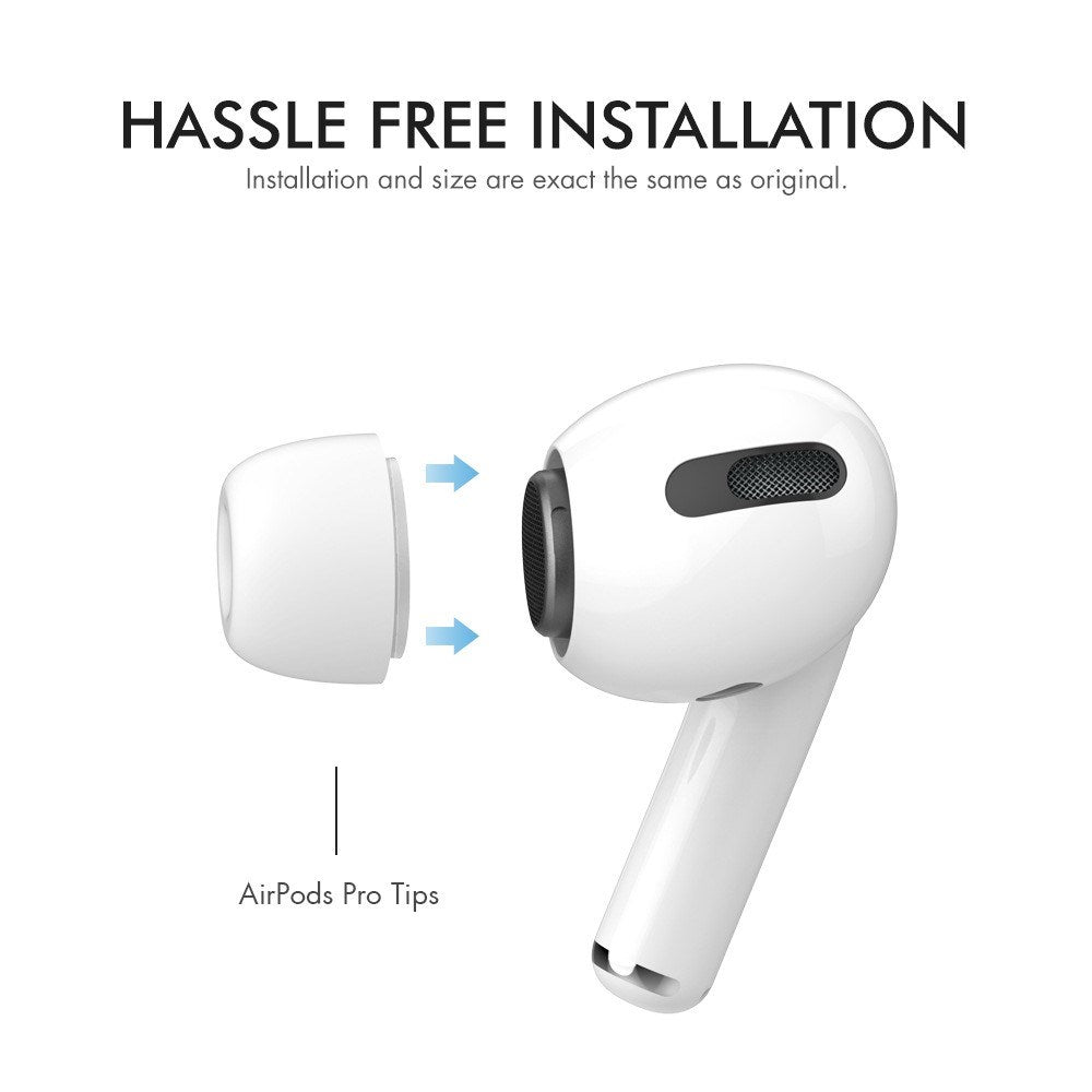 AirPods Pro (1st & 2nd Gen) AHASTYLE Silicone Earplugs - S / M / L - Black