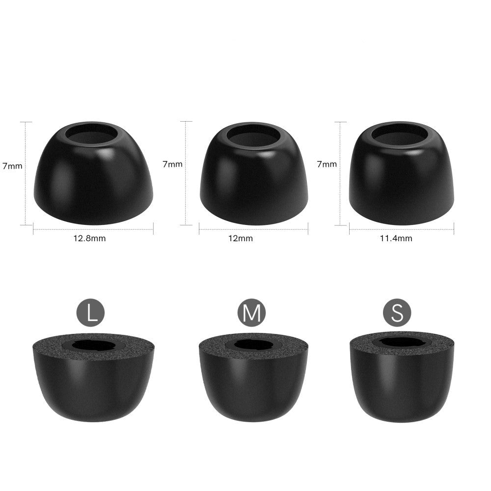 Samsung Galaxy Buds Pro / Buds2 Pro Memory Foam EarBuds Covers - Black - Size L