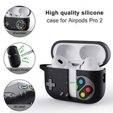 Apple Airpods Pro 2nd Gen (2022) Silicone Case with Carabiner - Game Console - Grey