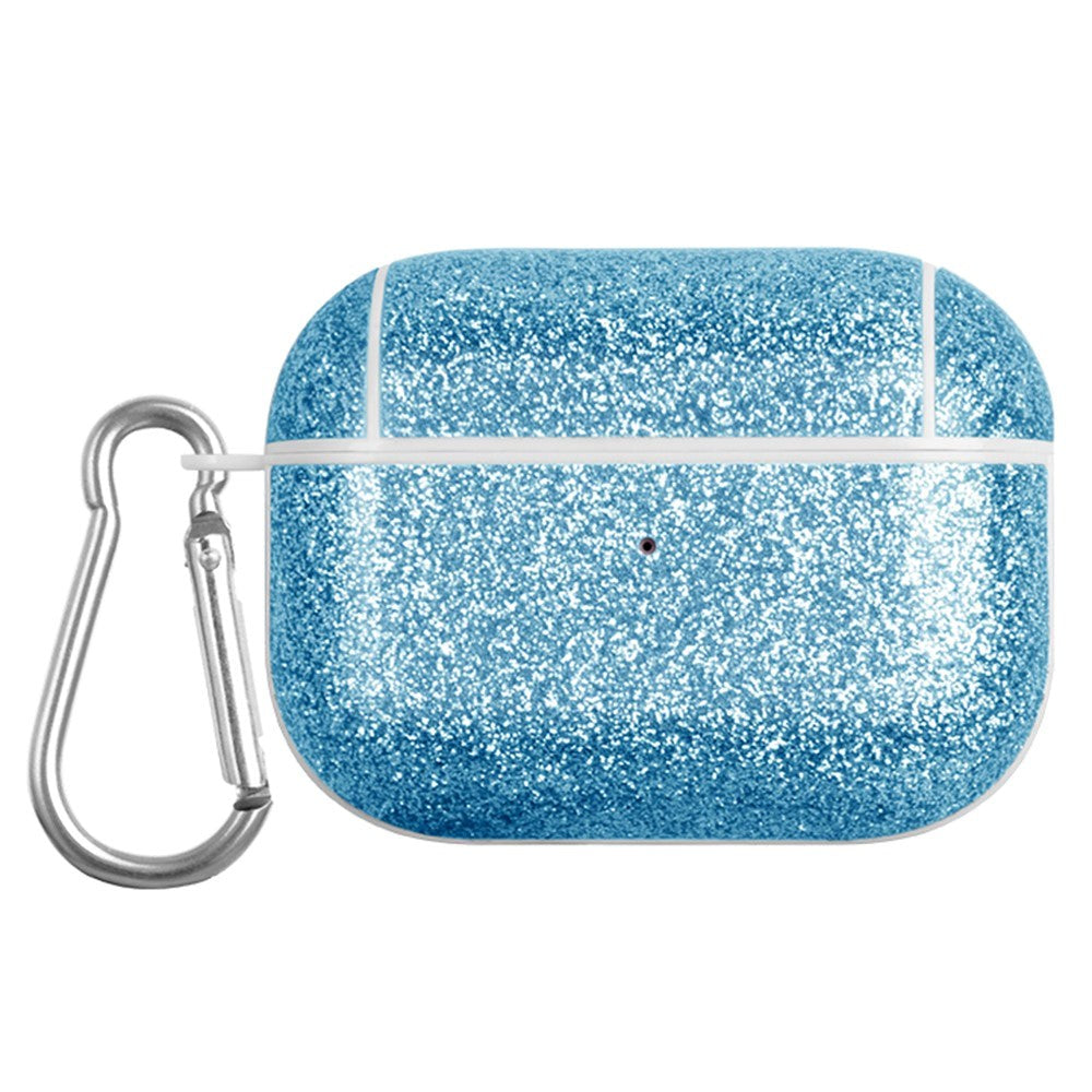 Apple AirPods Pro Plastic Case with Carabiner - Glitter - Blue