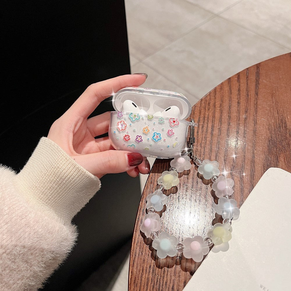 Apple Airpods Pro 2nd Gen (2022) Plastic Case - Transparent - Colorful Flowers