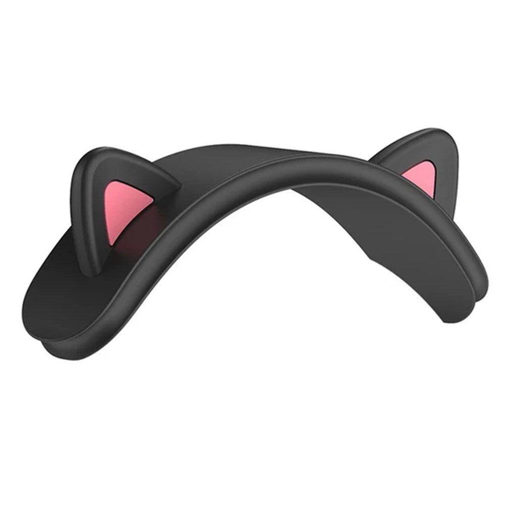 Airpods Max Headset Cat Ears Silicone Cover - Black / Pink