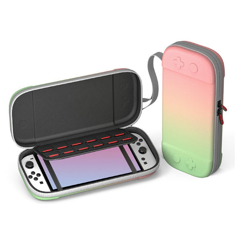 Nintendo Switch 2 Nylon Storage Bag with Strap - Green / Pink
