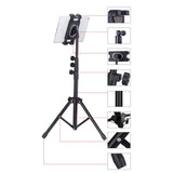 Tripod Phone Stand In Metal w. 360° Rotation & Bag - Black