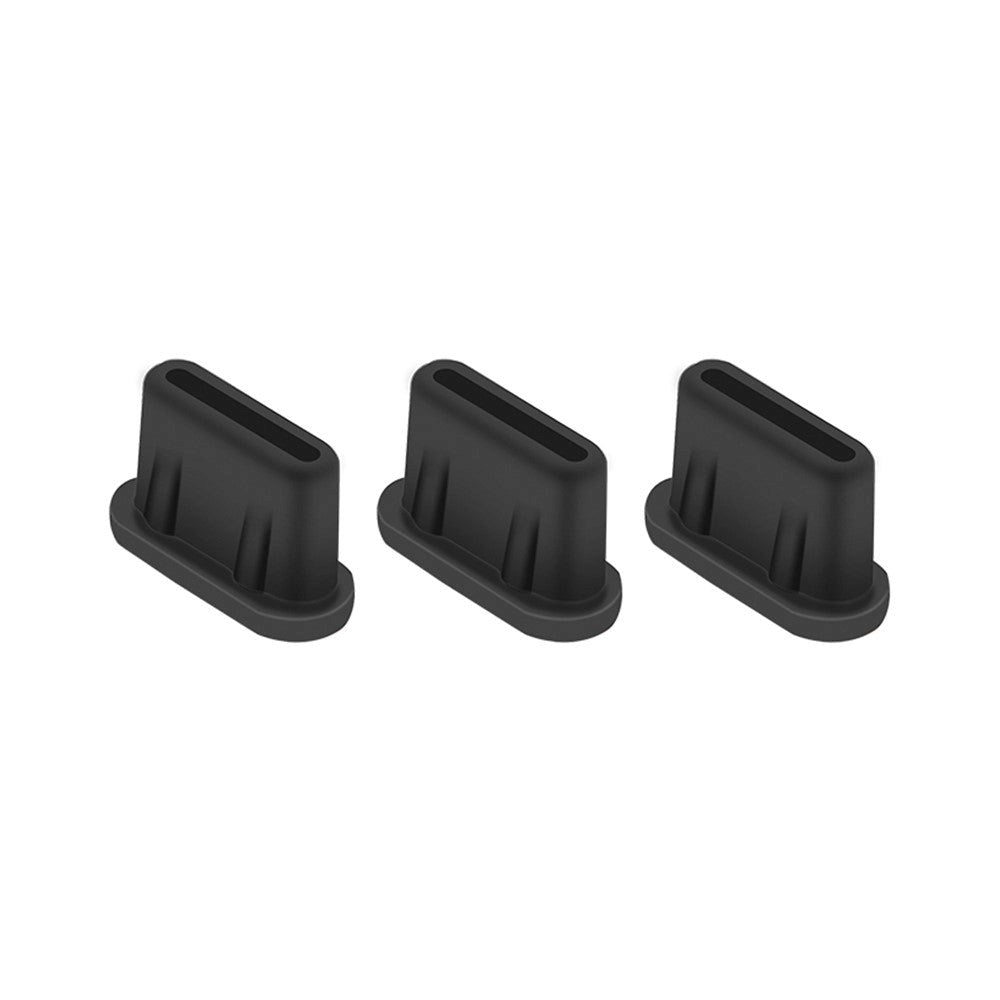 Dust Protector for USB-C - 3 Pcs - Black