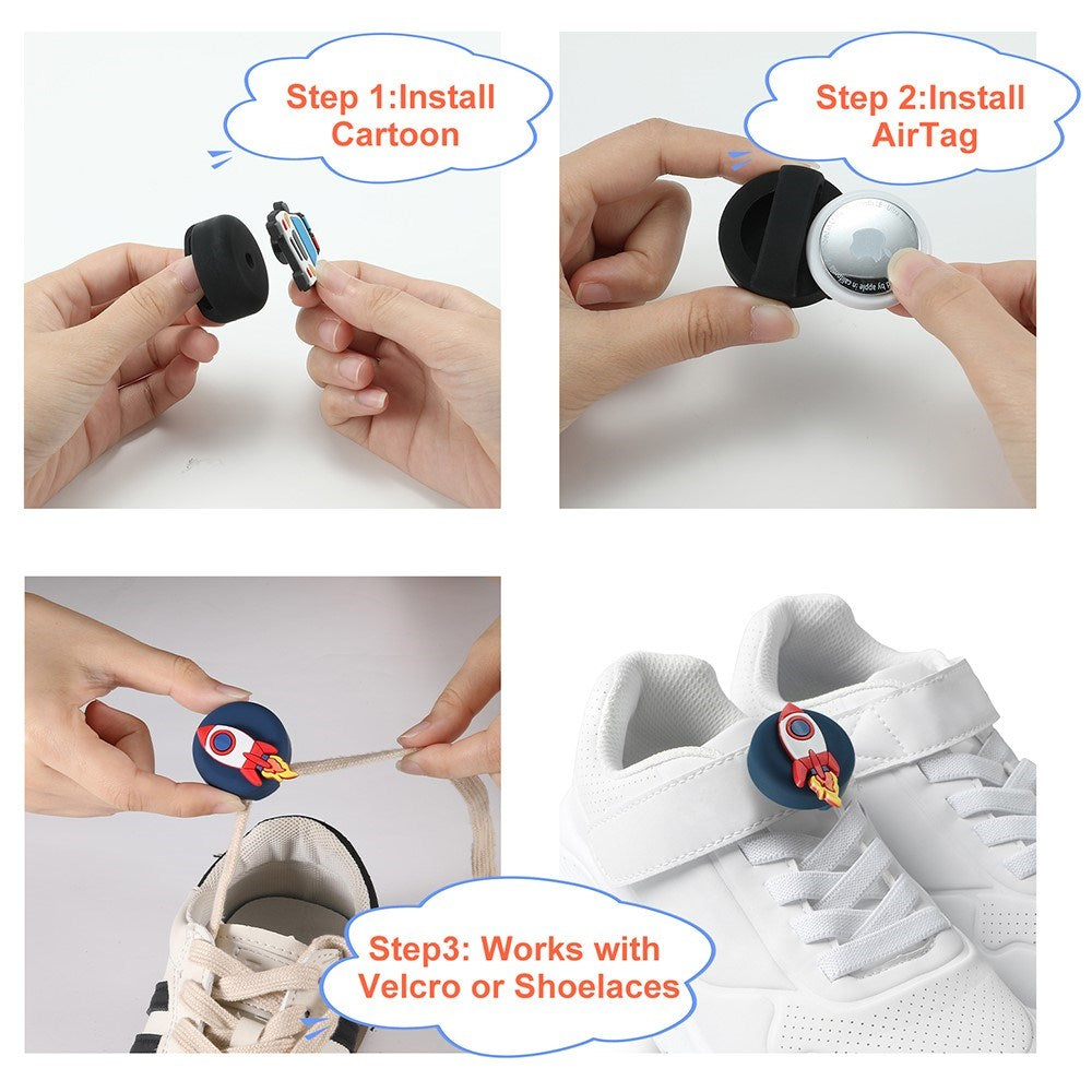 Apple AirTag Silikon Holder for Shoe with Motiv - Paw