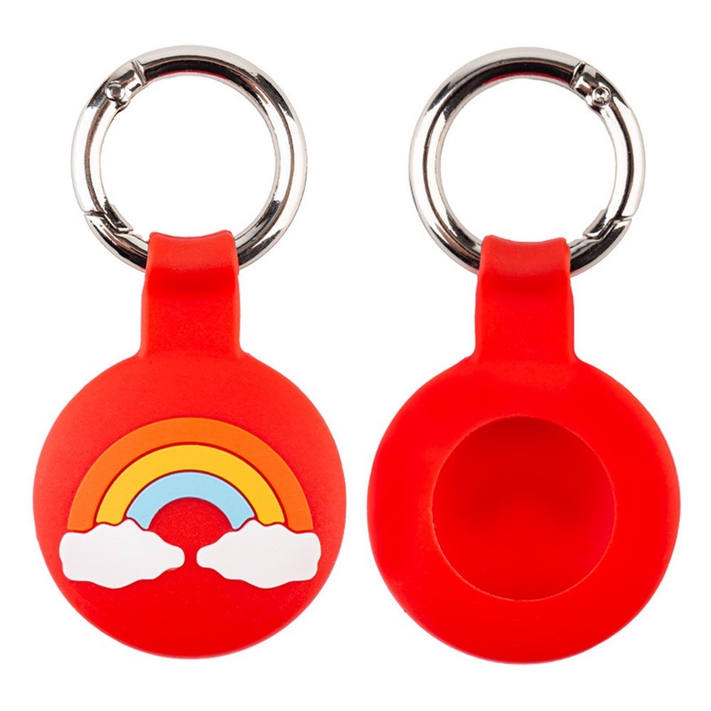 Apple AirTag Silicone Case with Carabiner - Red Rainbow