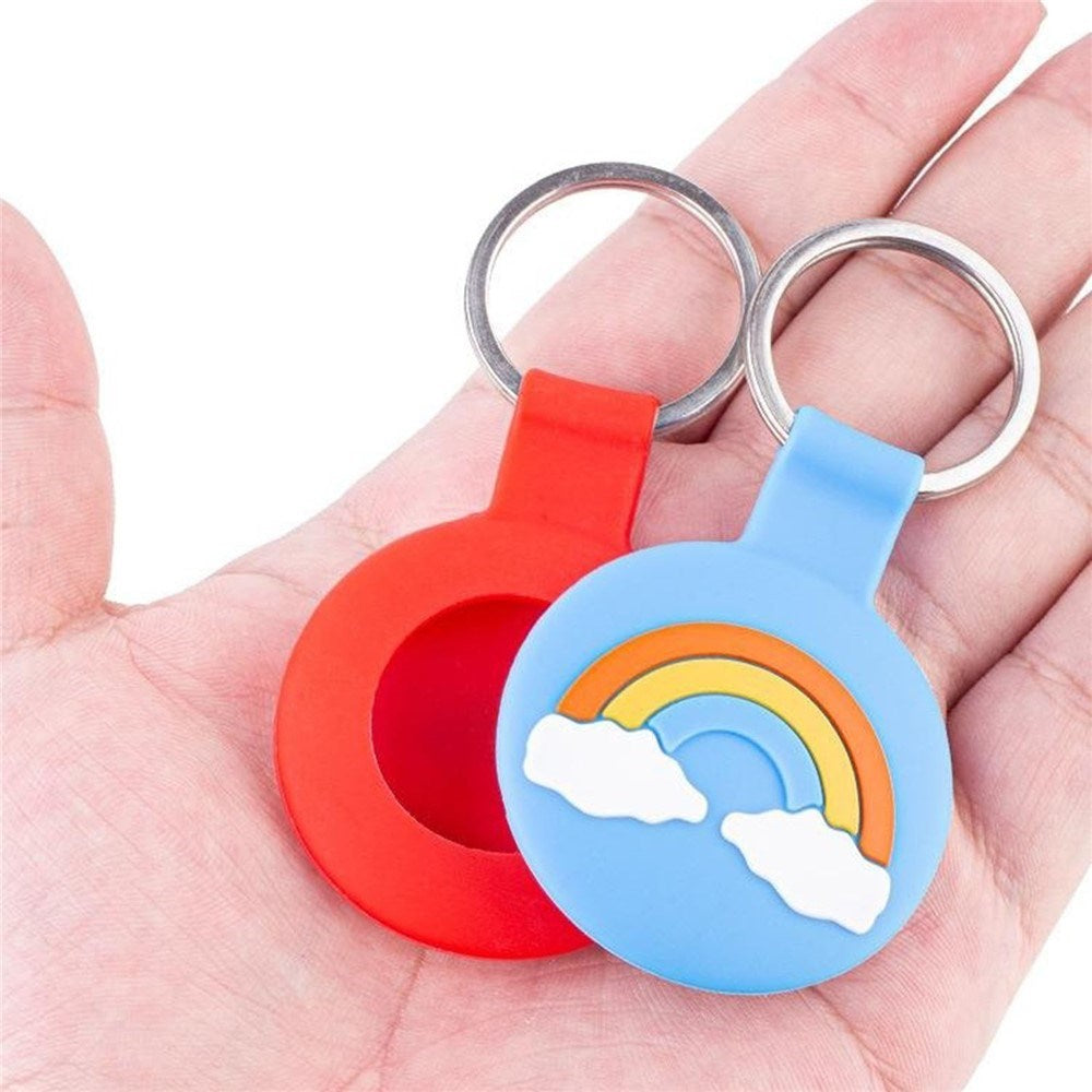 Apple AirTag Silicone Case with Carabiner - Red Rainbow