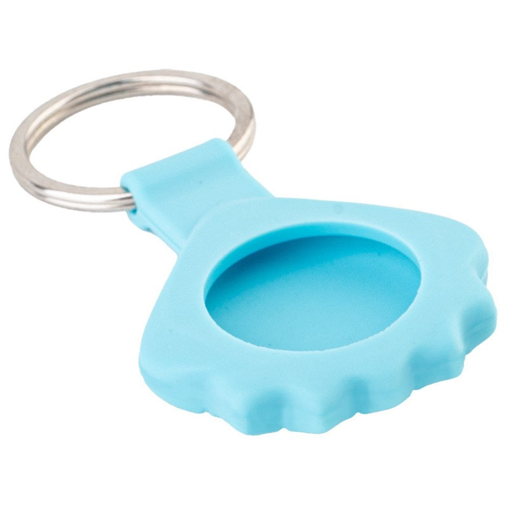Apple AirTag Silicone Case with 3D Design & Keychain - Blue Seashell