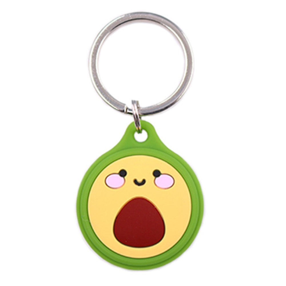 Apple AirTag Silicone Case - Keychain with Fun Design - Light Green Avocado