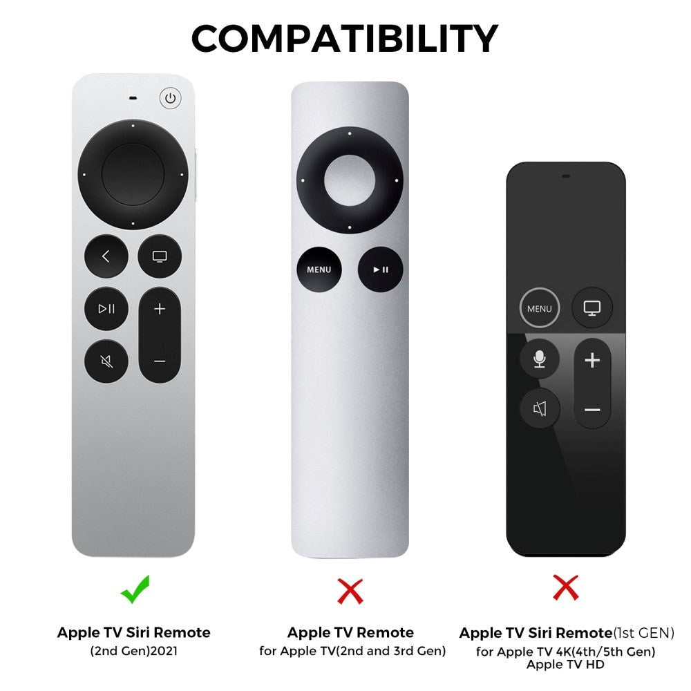Apple Siri Remote Silicone Case (2nd & 3rd gen.) - Black