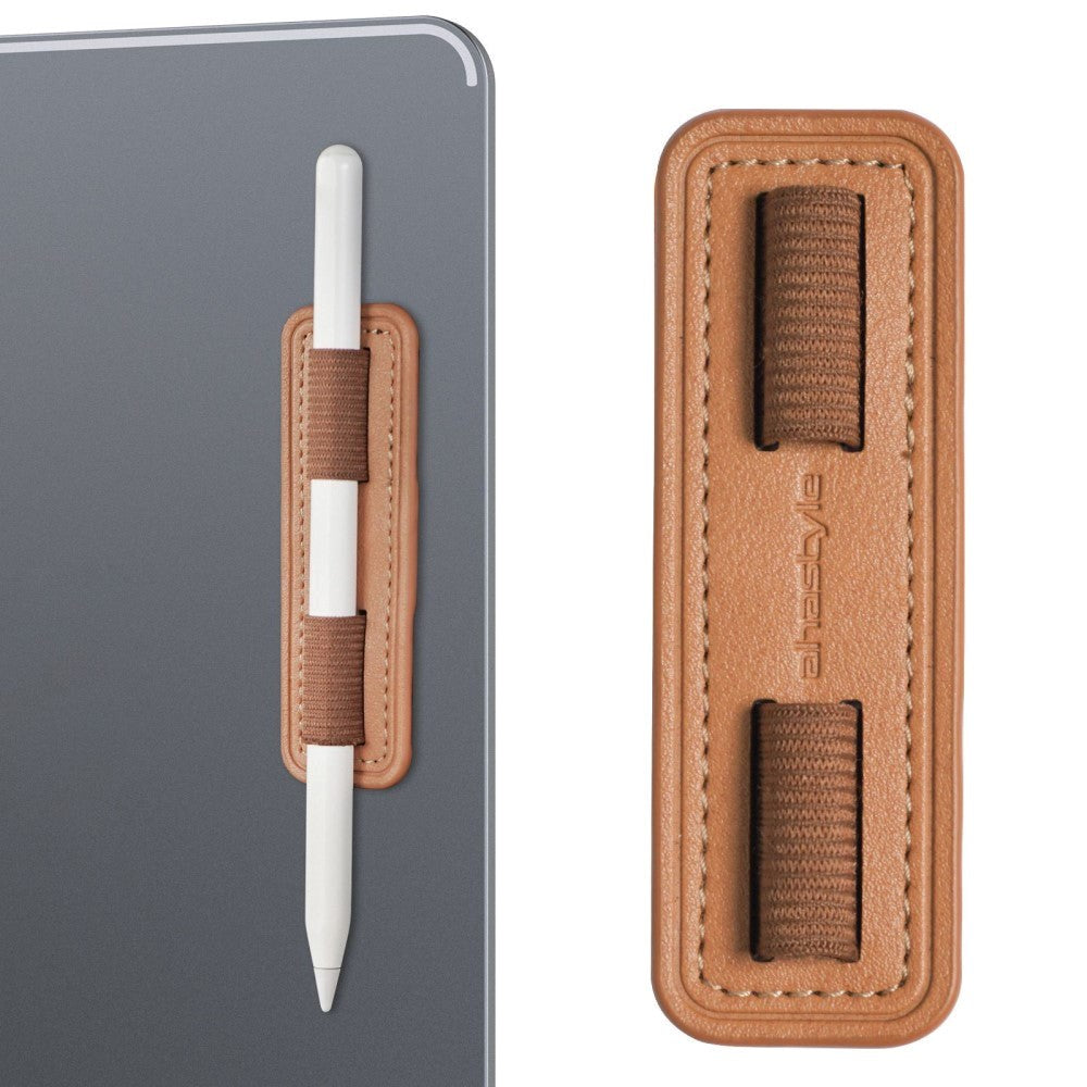 Apple Pencil Holder for Tablet in PU Leather Self-adhesive - Brown