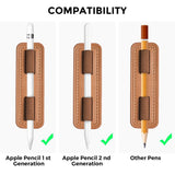 Apple Pencil Holder for Tablet in PU Leather Self-adhesive - Brown