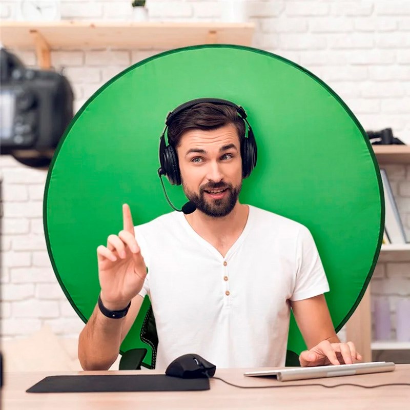 Round Photo Background 75 cm - Green