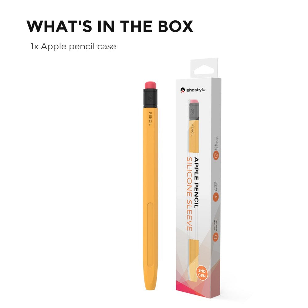 Apple Pencil 2 Generation Soft Silicone Pencil Case - Orange