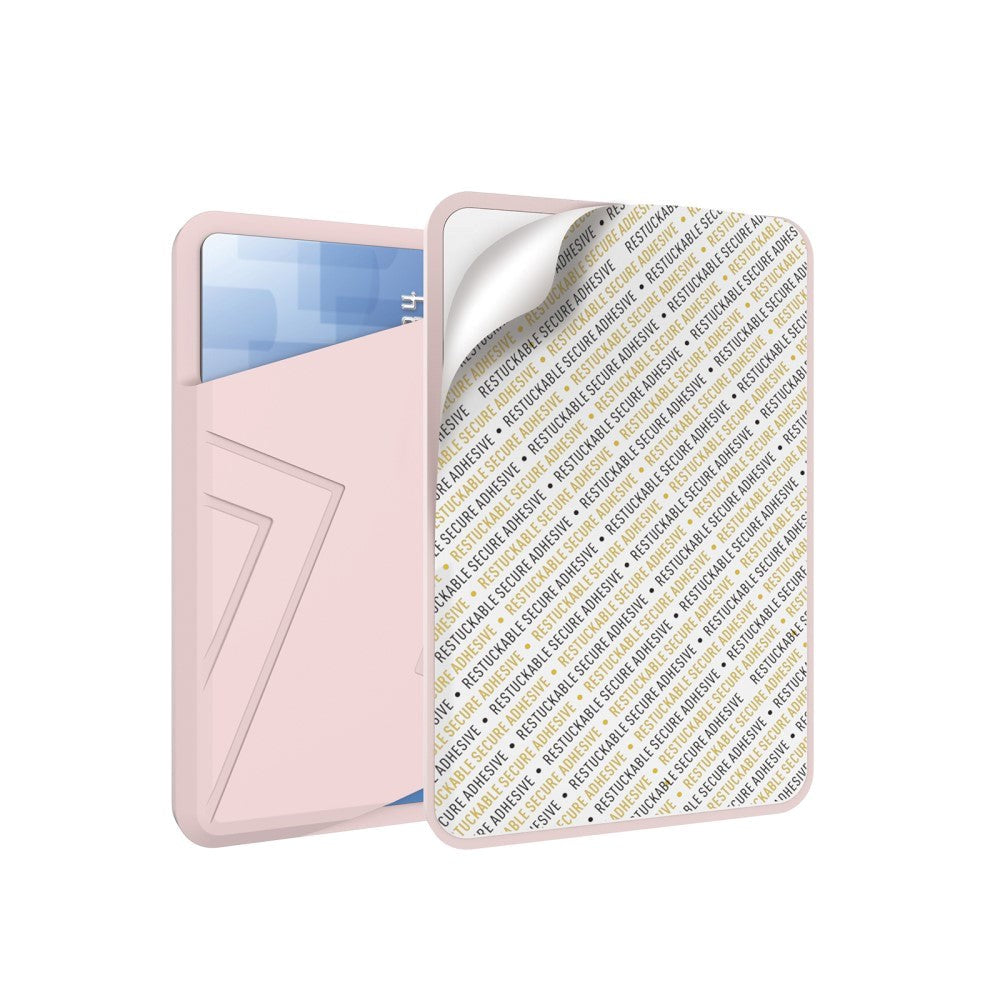 Silicone Back Card Holder Self Adhesive - Pink