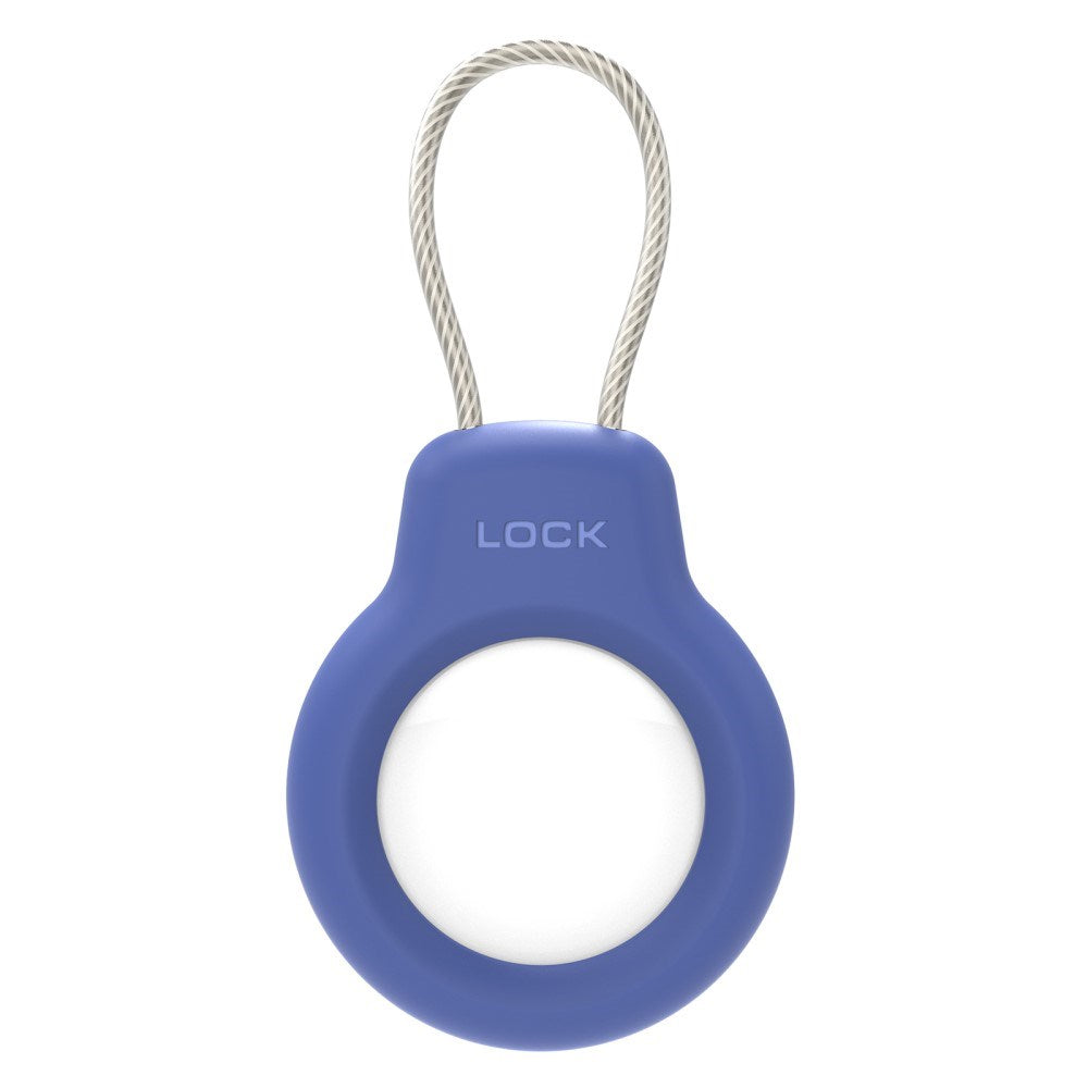 Hard Plastic AirTag Case with Wire - Blue