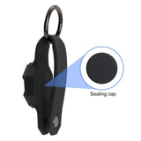 AirTag Silicone Case w. Round Carabiner & Key Storage - Black