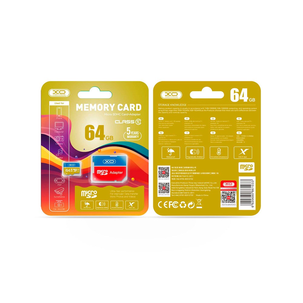 XO microSD Memory Card with Adapter 64GB