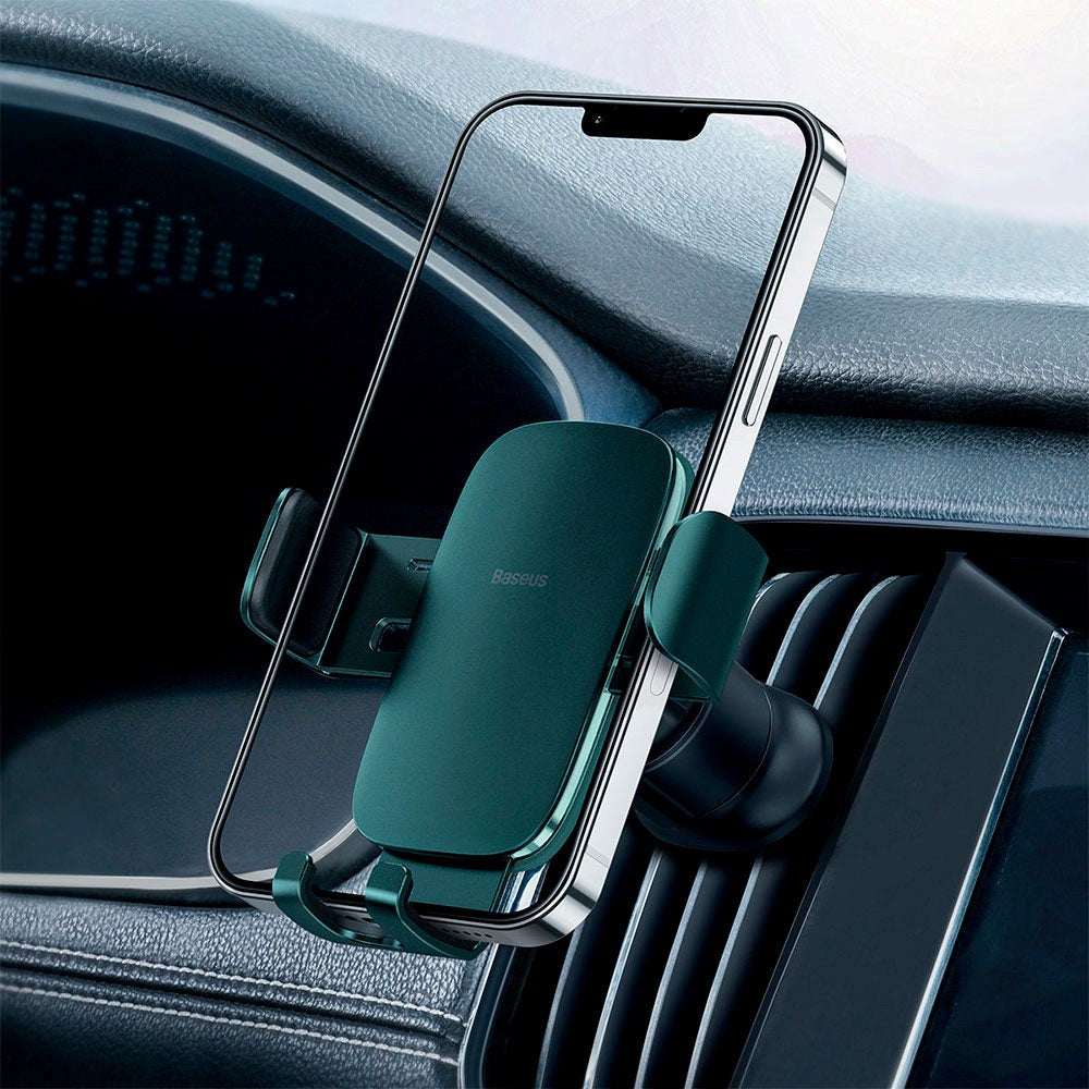 Baseus Metal Age II - Mobile holder for Ventilationsystem in Car - Max Mobile: 65 x 85mm - Green