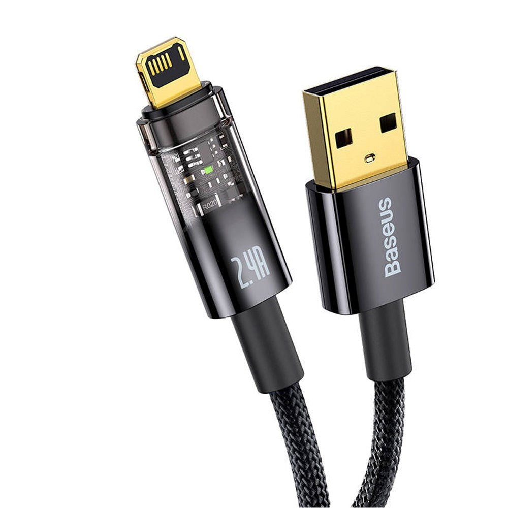 Baseus Explorer Series USB-A to Lightning Cable 2.4A - 1m - Black