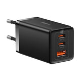 Baseus GaN5 Pro Wall Charger 65W with 2 x USB-C & 1 x USB-A - Black