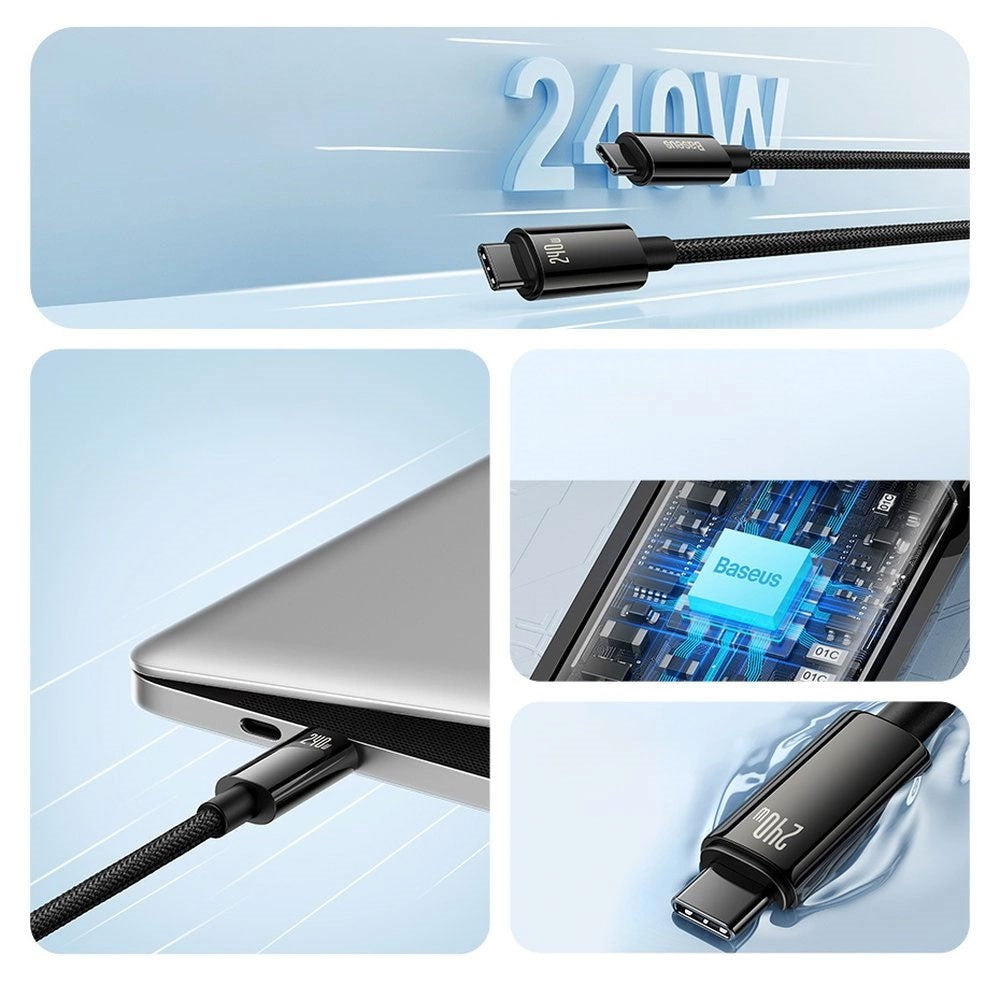 Baseus 240W USB-C to USB-C Cable 480Mb/s - 3m - Black