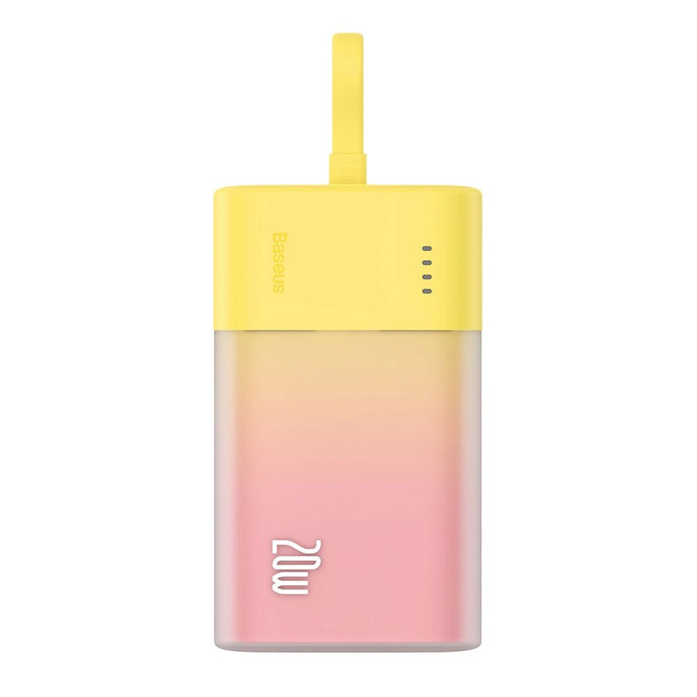 Baseus Popsicle 5200mAh Powerbank 20W with Built-in Lightning Cable - Pink / Yellow