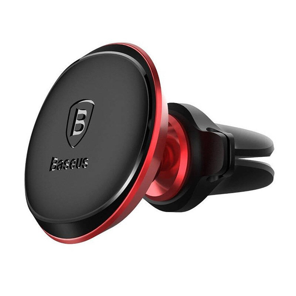 Baseus Magnetic Mobile Phone Holder for Car with Cable Holder - Black / Red