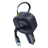 Baseus PrimeTrip VR2 30W Car Charger with Built-in USB-C Cable & USB-C Plug - Black