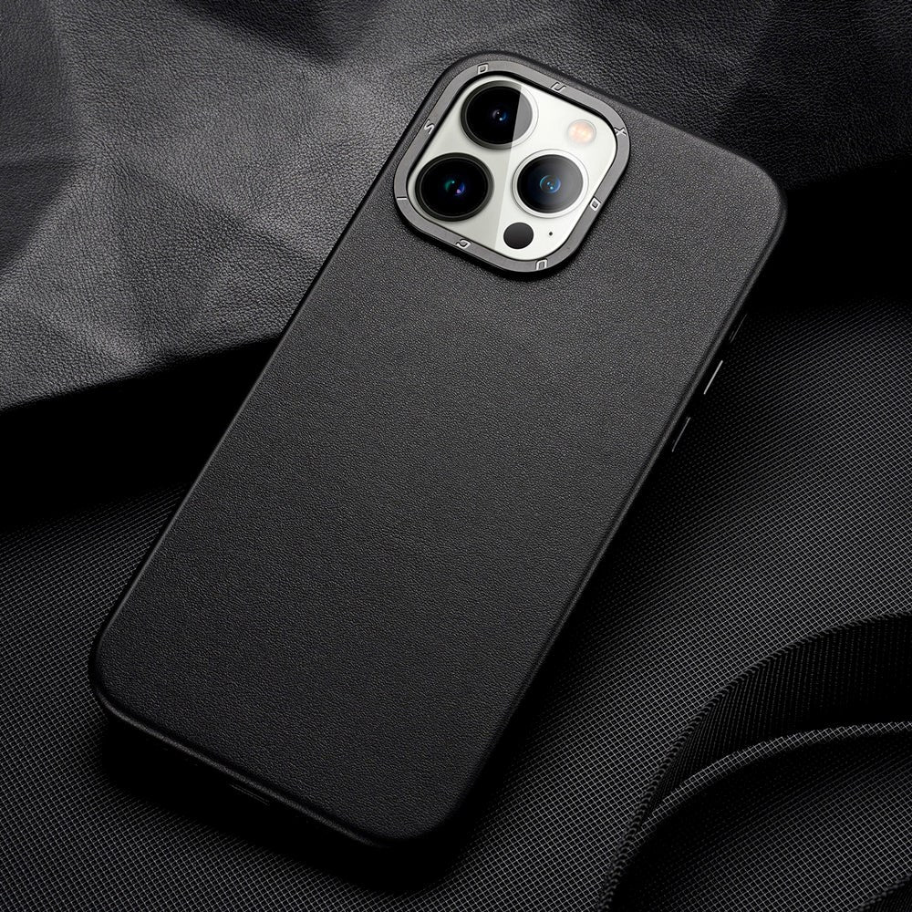 iPhone 14 Pro Max DUX DUCIS Grit Elegant Leather Back Case - MagSafe Compatible - Black