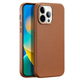 iPhone 14 Pro DUX DUCIS Grit Elegant Leather Back Case - MagSafe Compatible - Brown