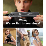 TORRAS iPhone 16e Ostand Spin Hybrid Case with Kickstand - Transparent / Silver