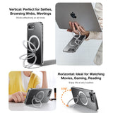 TORRAS iPhone 16e Ostand Spin Hybrid Case with Kickstand - Transparent / Silver