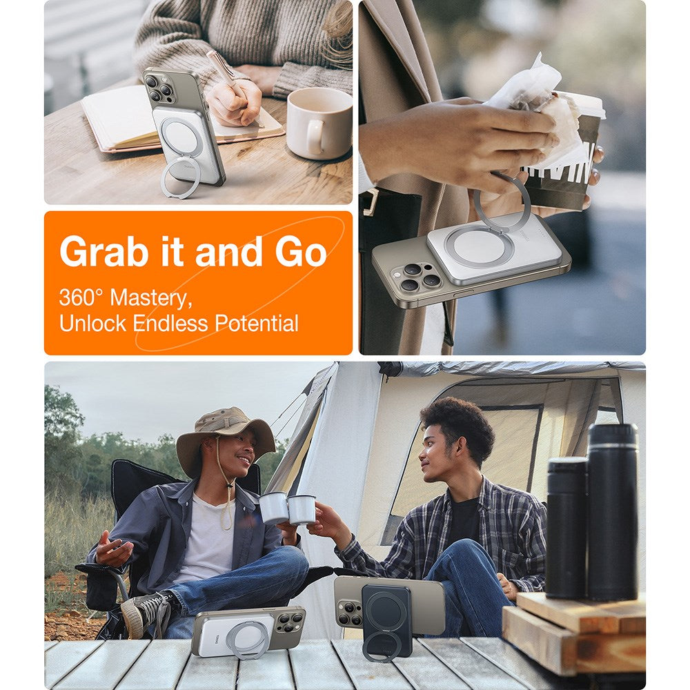 TORRAS Magnetic 15W Power Bank 5,000mAh with Kickstand - White