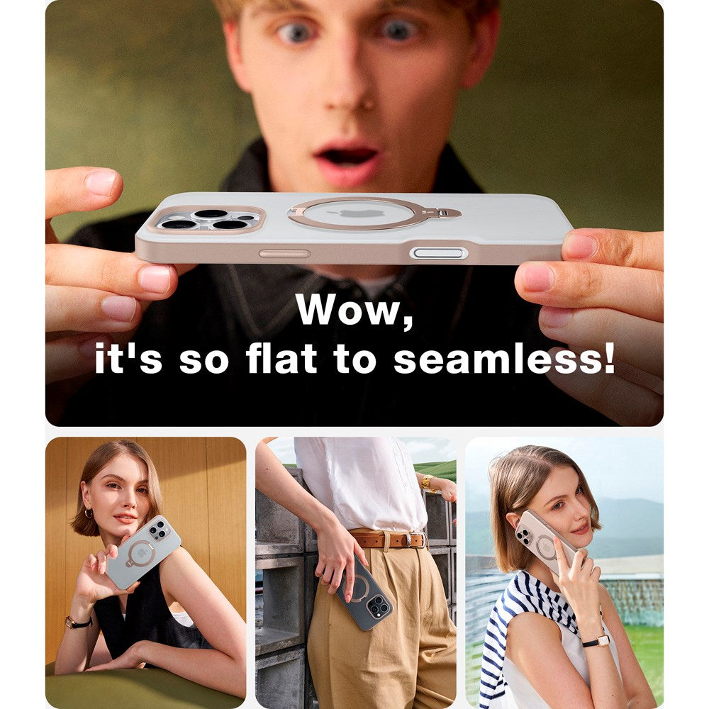 TORRAS iPhone 16 Pro Hybrid Plastic Case with Stand Function - MagSafe Compatible - Gold