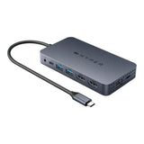 Hyper HyperDrive 10-in-1 USB-C Hub with USB-A / USB-C / HDMI / Ethernet / 3.5mm Jack / SD & MicroSD Card - Grey