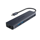 Hyper HyperDrive Ecosmart 7-in-1 USB-C Hub with USB-A / USB-C / HDMI / Ethernet / SD & MicroSD Card - Grey