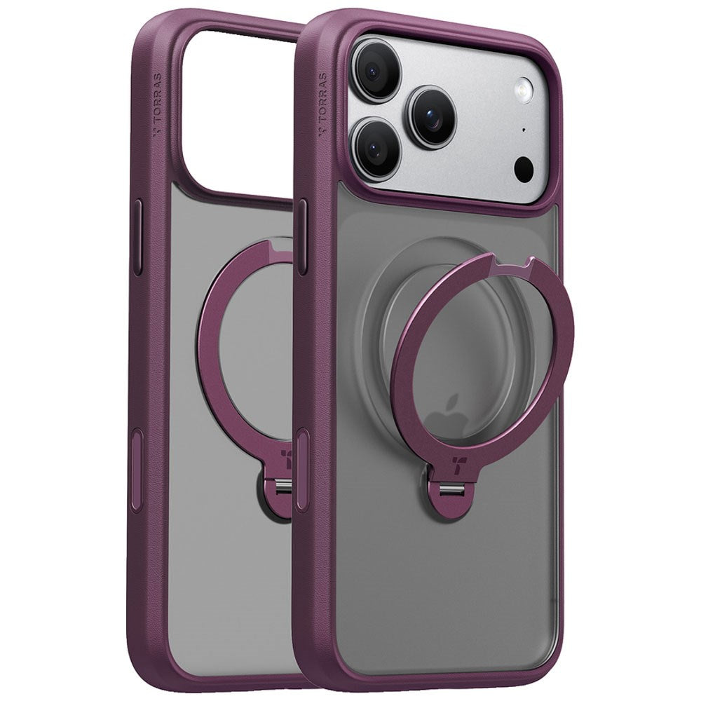iPhone 18 Pro / 17 Pro TORRAS Ostand Q3 Spin Case - MagSafe Compatible - Purple