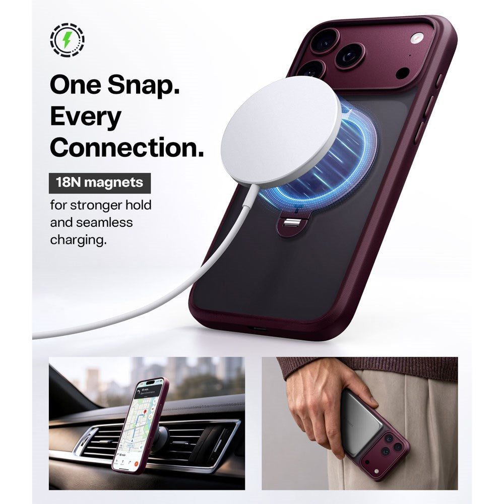 iPhone 18 Pro / 17 Pro TORRAS Ostand Q3 Spin Case - MagSafe Compatible - Purple