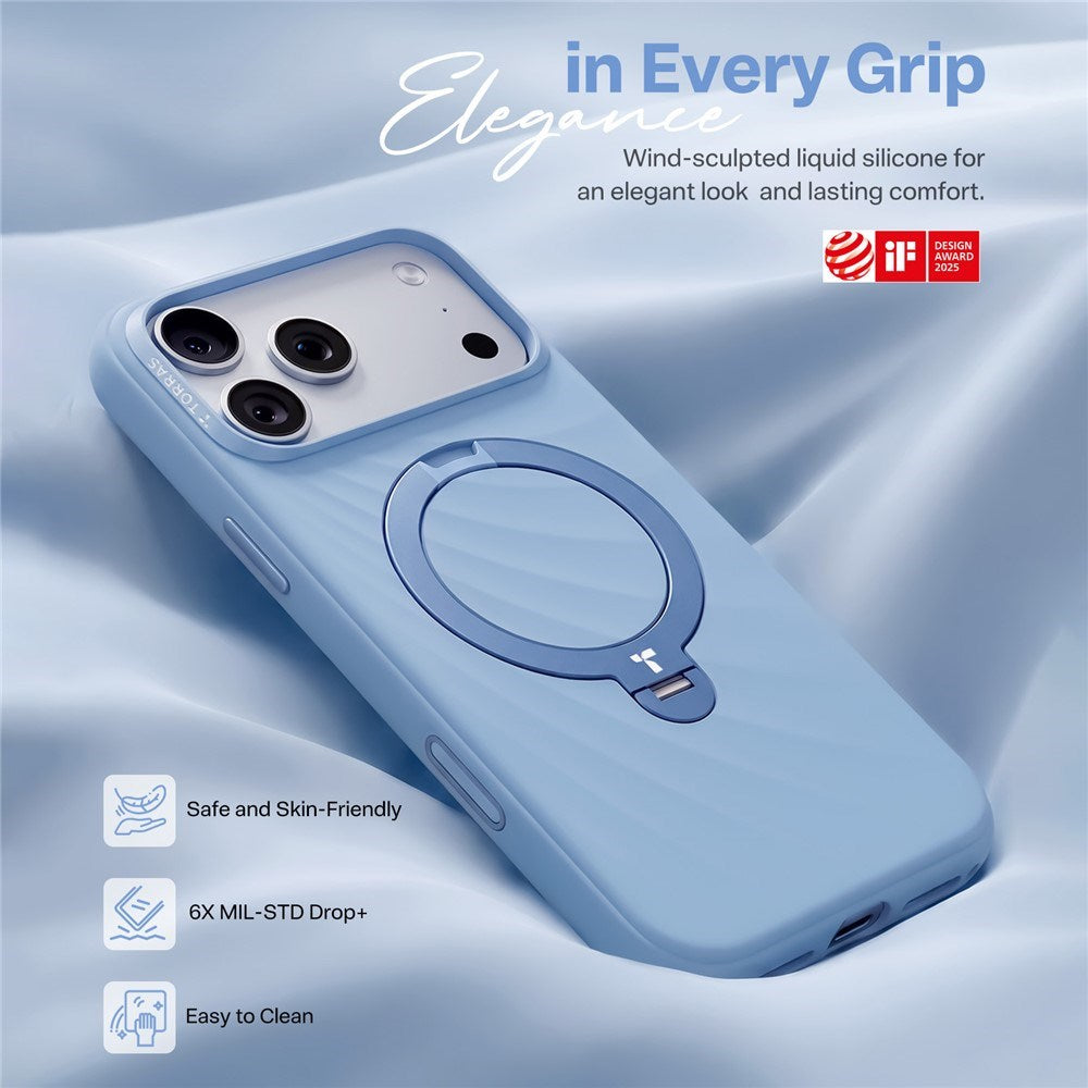 iPhone 18 Pro / 17 Pro TORRAS Ostand Q3 Wind Case - MagSafe Compatible - Blue