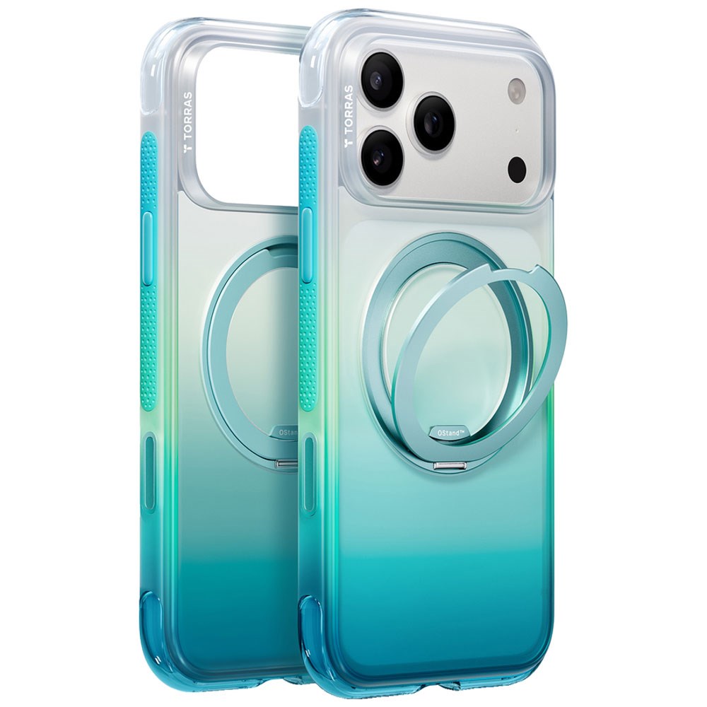 iPhone 18 Pro / 17 Pro TORRAS O3 Air Gradient Case - MagSafe Compatible - Green / Blue