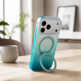 iPhone 18 Pro / 17 Pro TORRAS O3 Air Gradient Case - MagSafe Compatible - Green / Blue